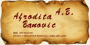 Afrodita Banović vizit kartica